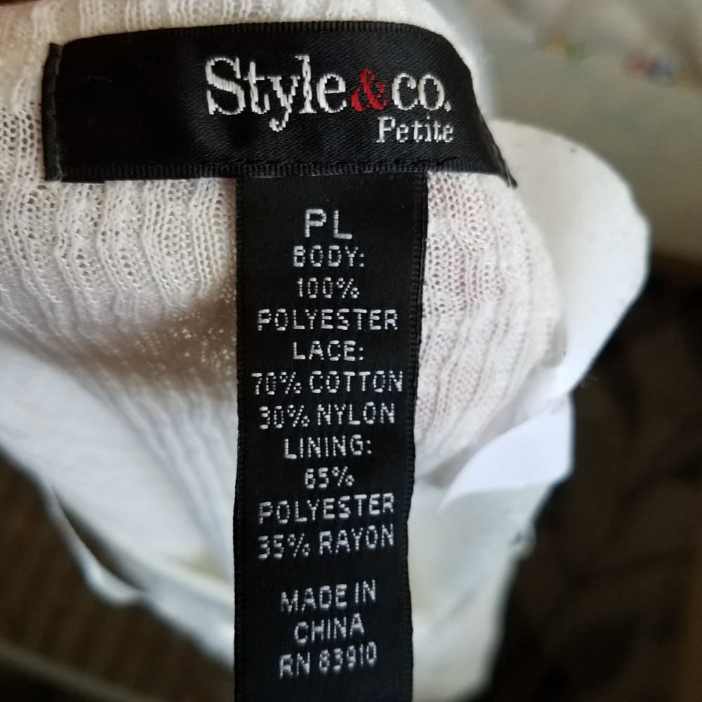 Style & Co Tunic Sweater Petite L Silver D4 - Picture 4 of 4